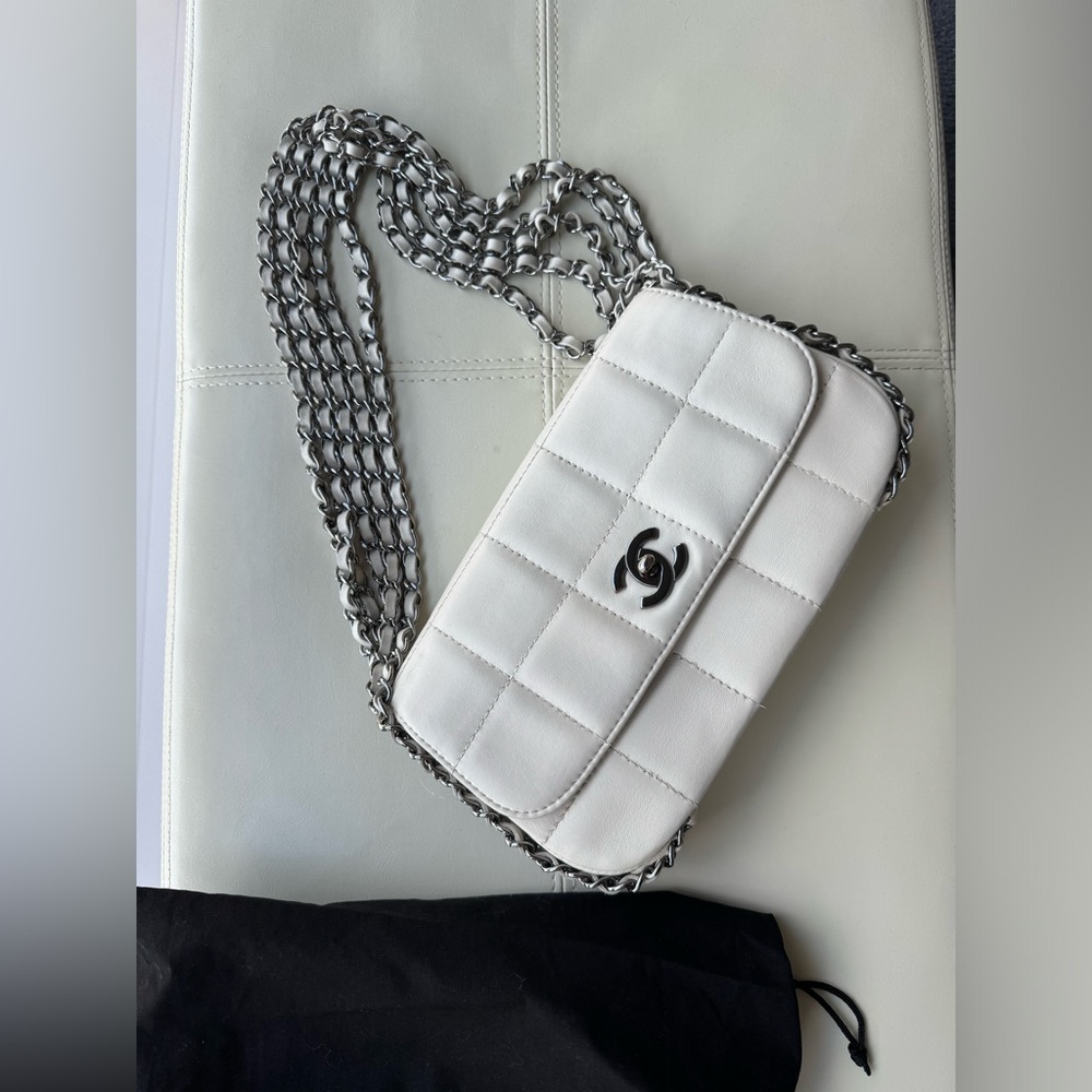 Chanel multi chain chocolate bar flap bag